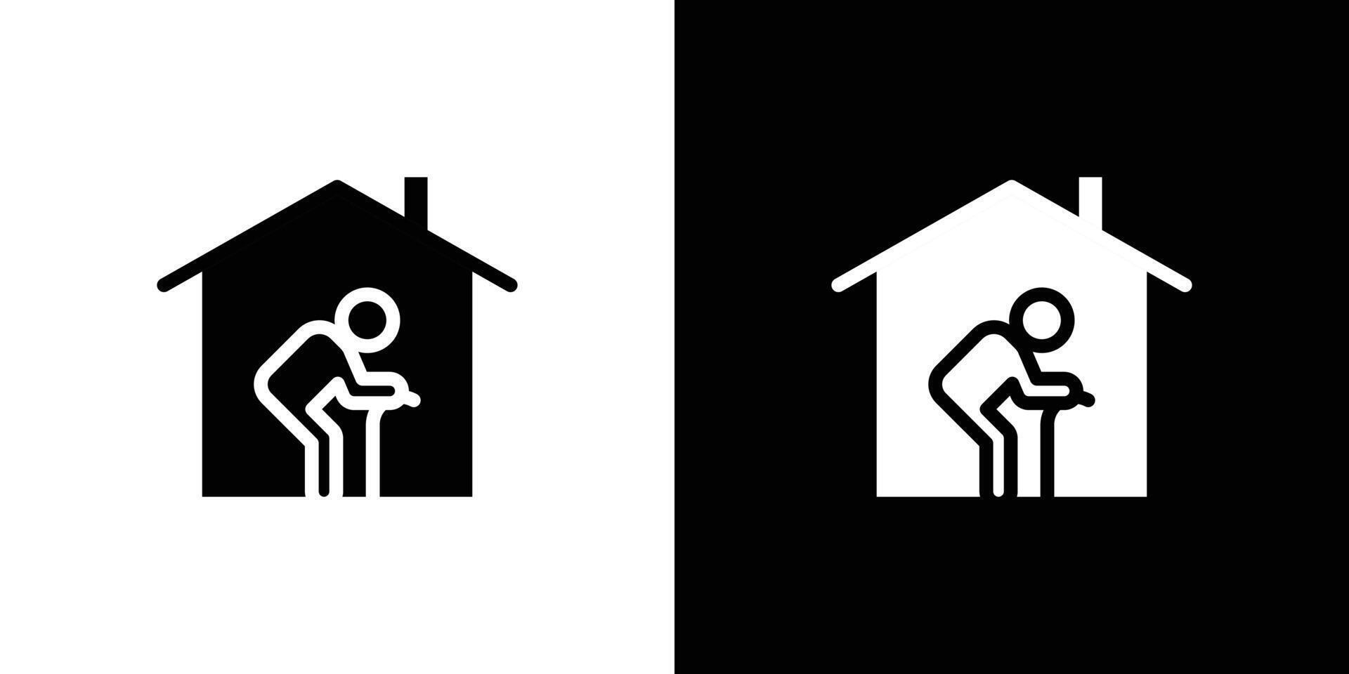 Retirement home icon linear logo isolated vector