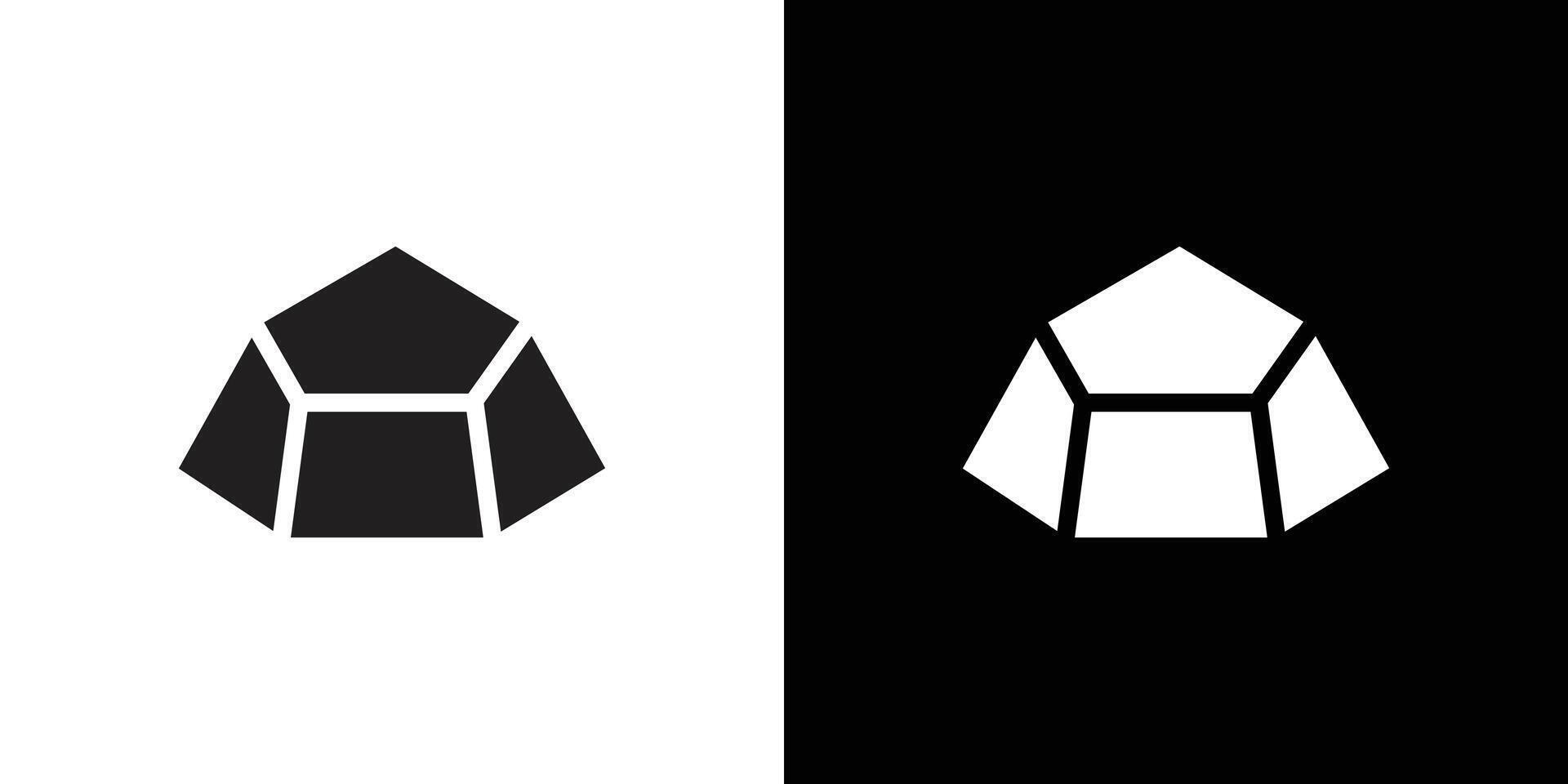 Rock stone crystal icon linear logo isolated vector