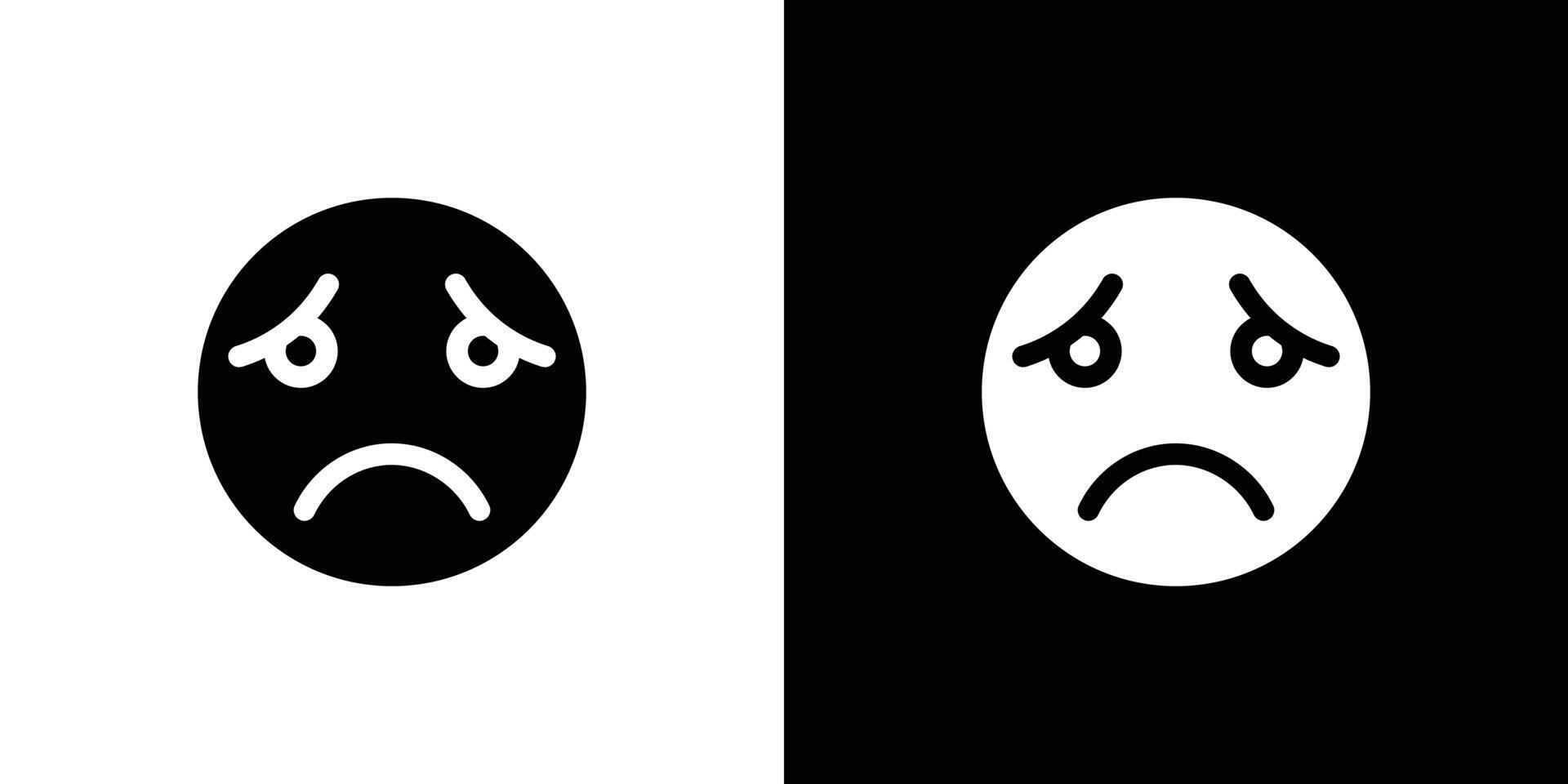 Sad upset or lonely emoticon icon linear logo isolated vector
