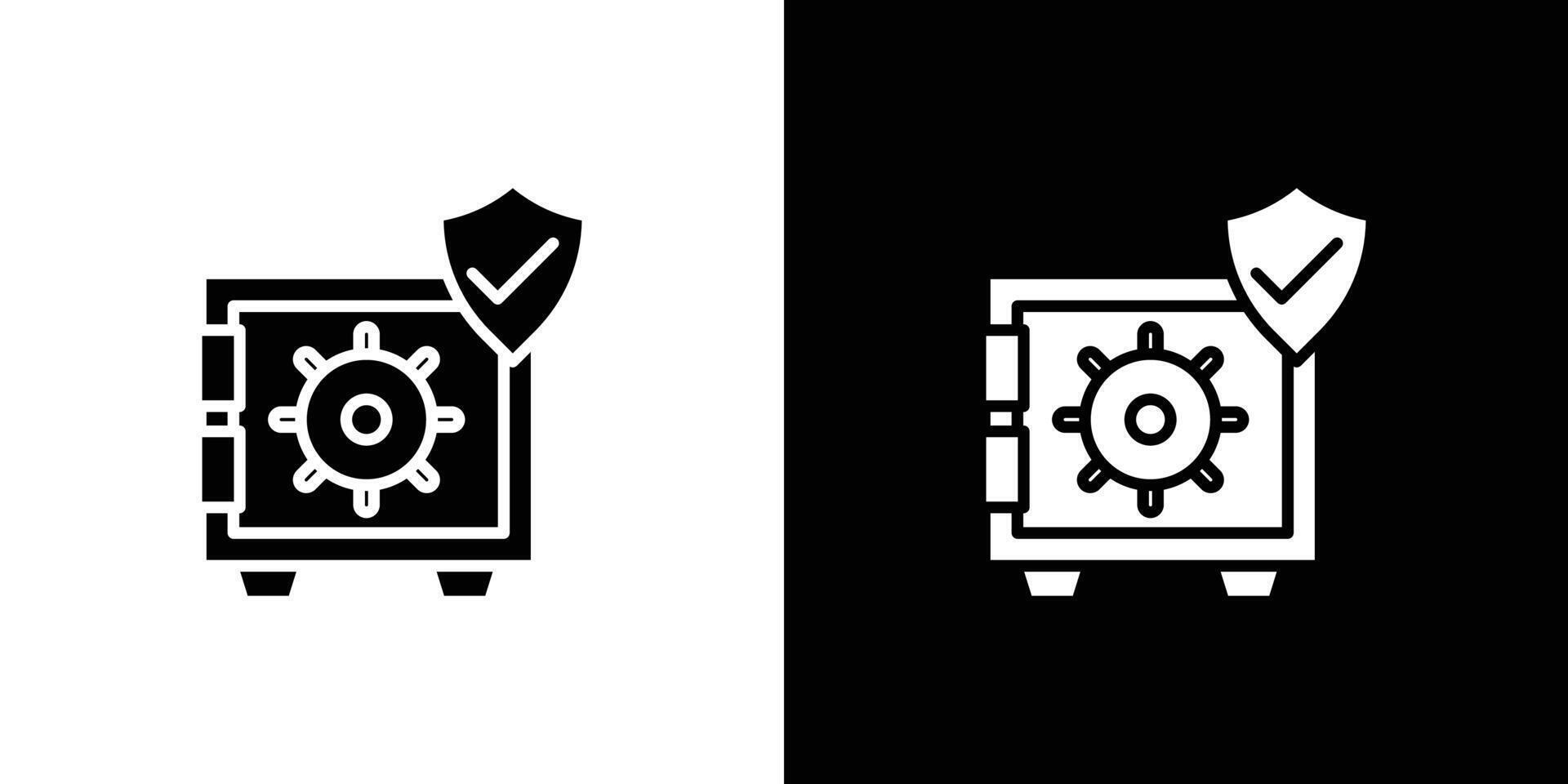 Safe vault box icon linear logo isolated vector