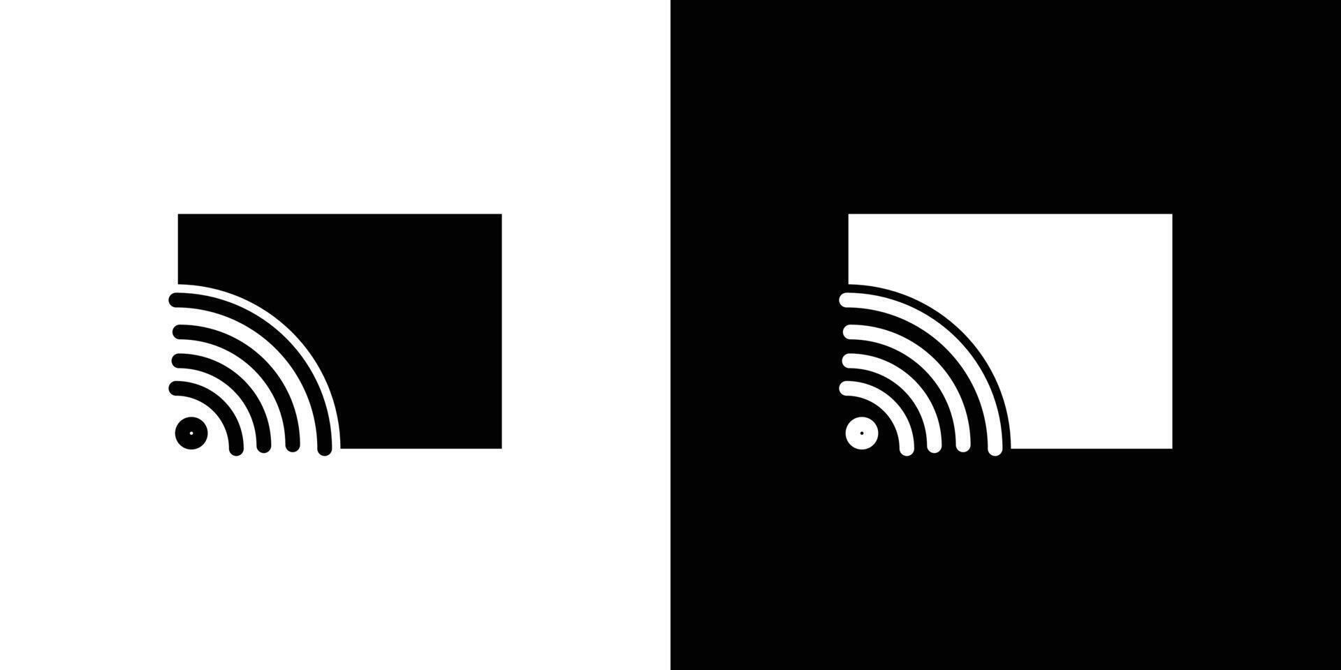 Screen cast icon linear logo isolated vector