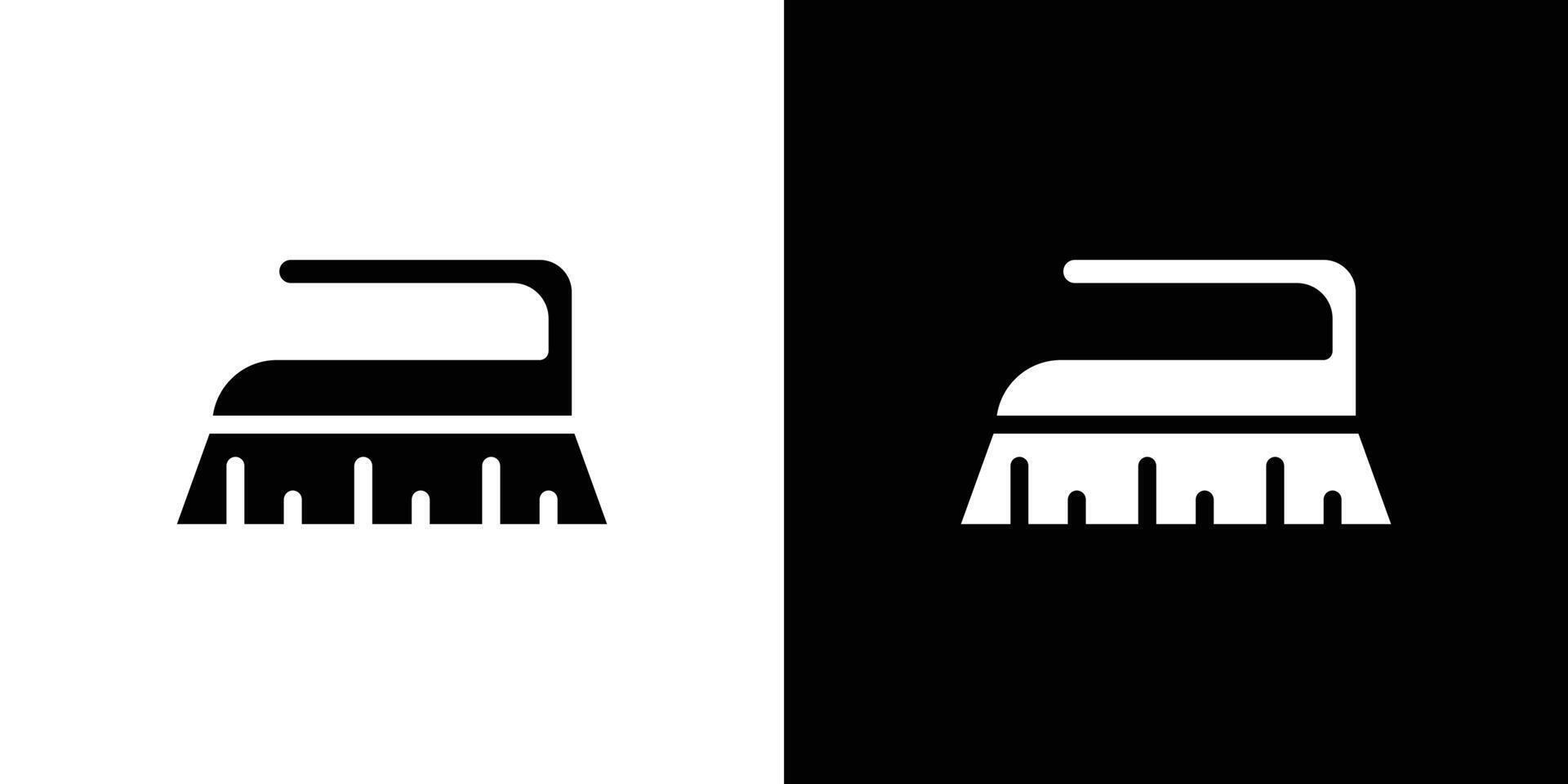 Scrubbing brush icon linear logo isolated vector