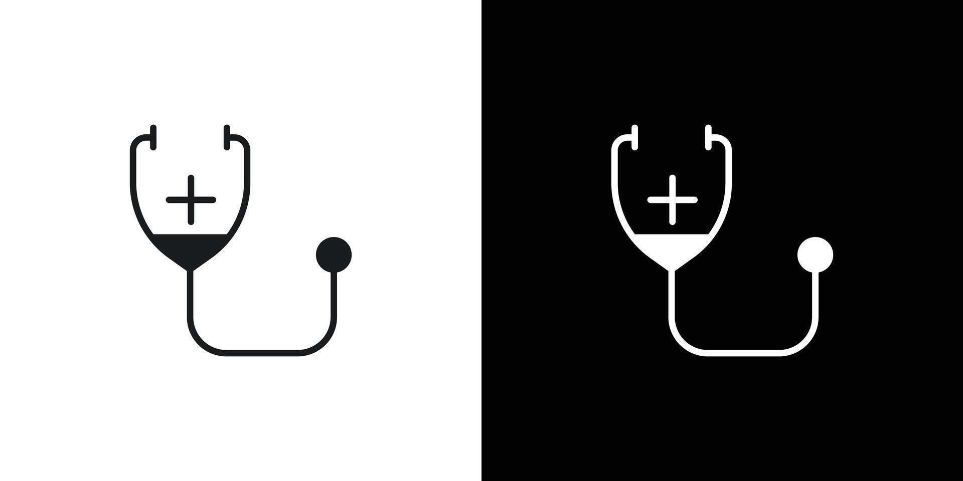 Stethoscope icon linear logo isolated vector