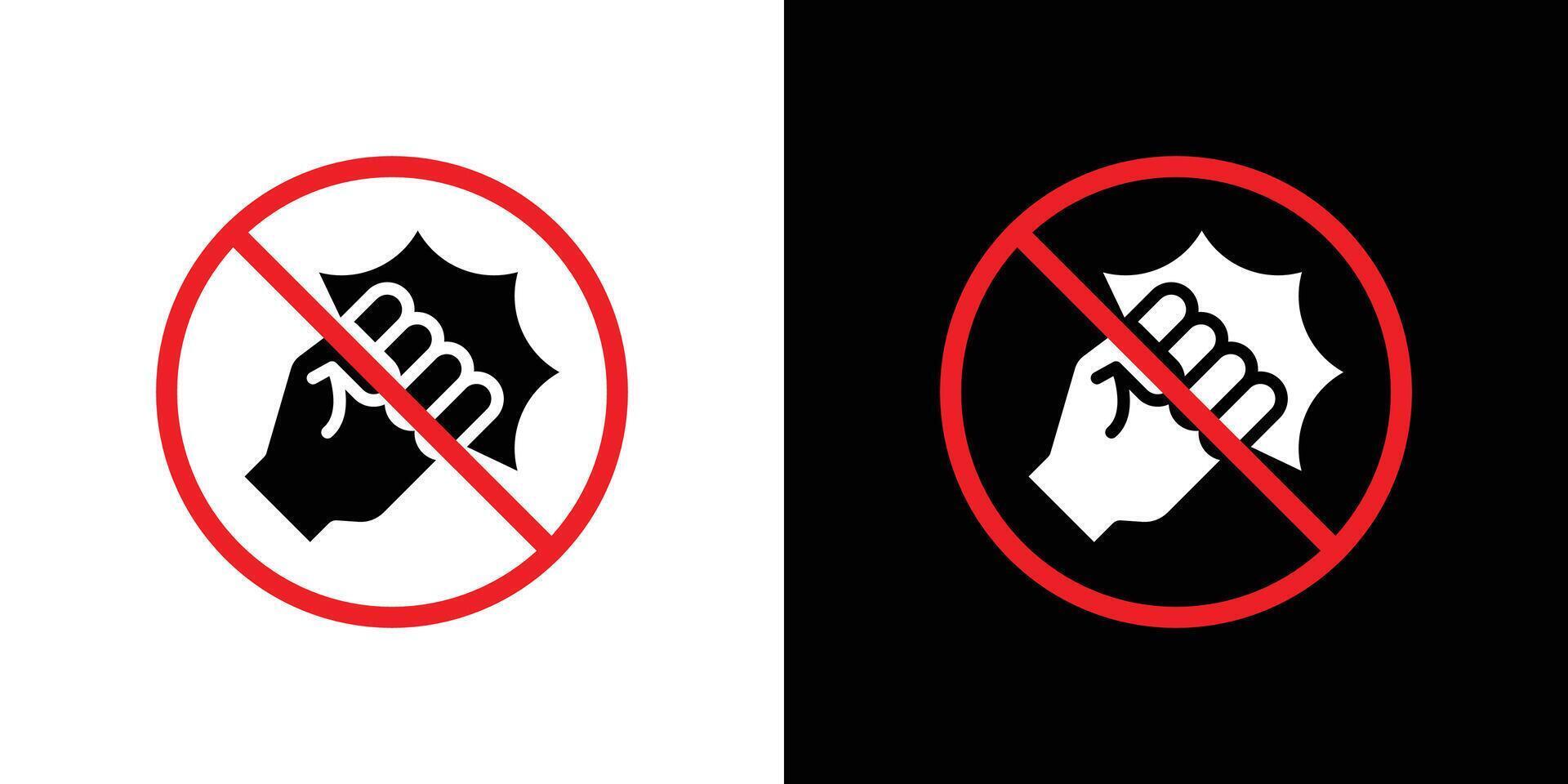Stop violence icon linear logo isolated vector