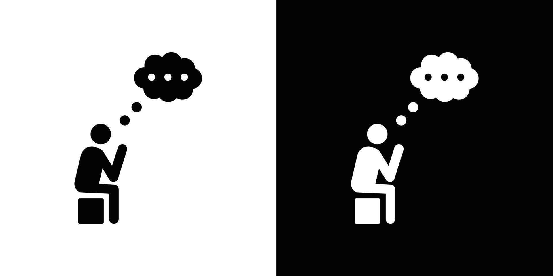 Thinking icon linear logo isolated vector