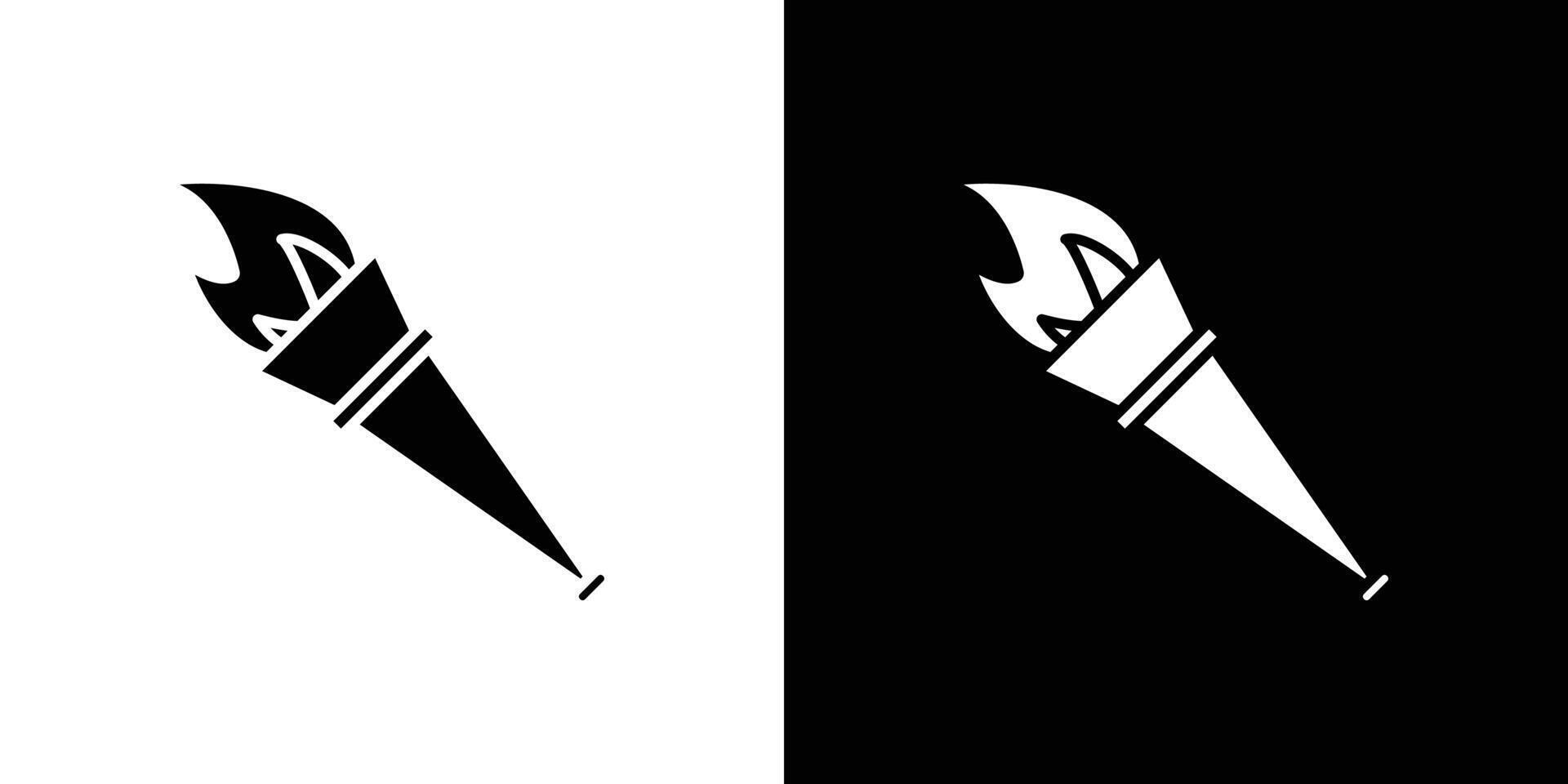 Torch flame icon linear logo isolated vector