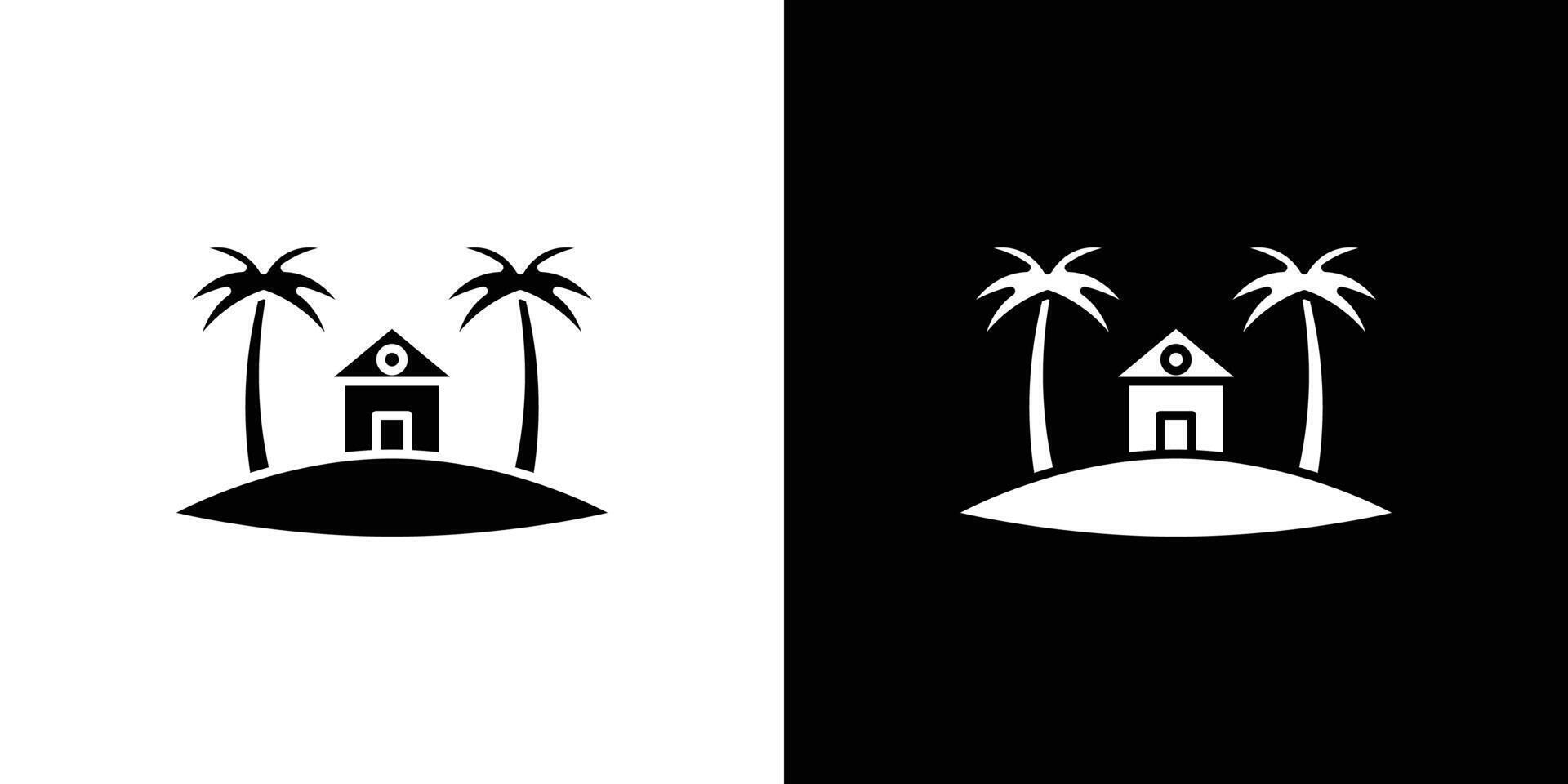 Tropical isle resort icon linear logo isolated vector