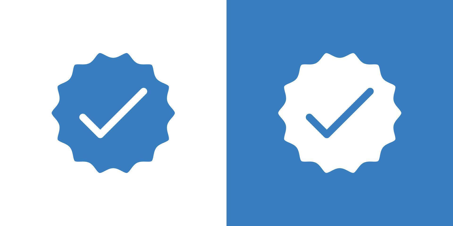 Verified badge icon linear logo isolated vector