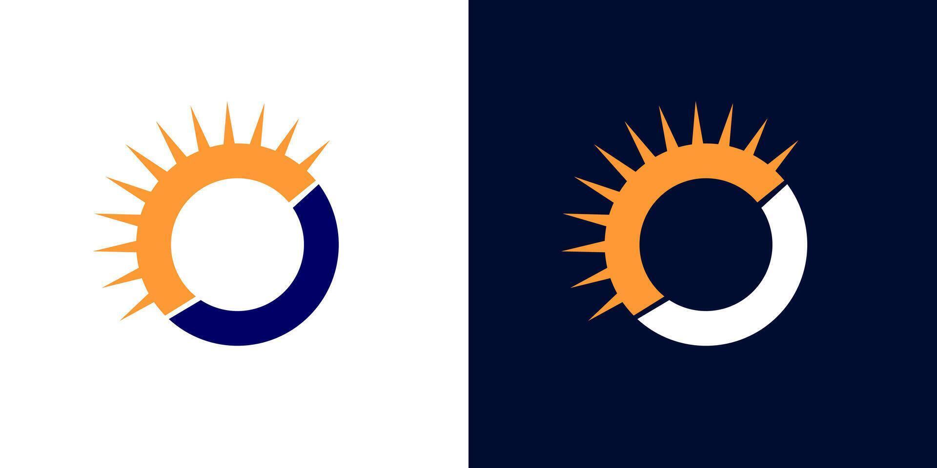 Sun solar circle round energy icon logo business isolated vector