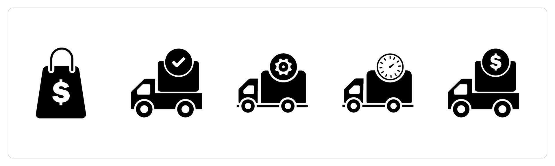 A set of 5 Business icon as love box, delivery email, delivery prohibited vector