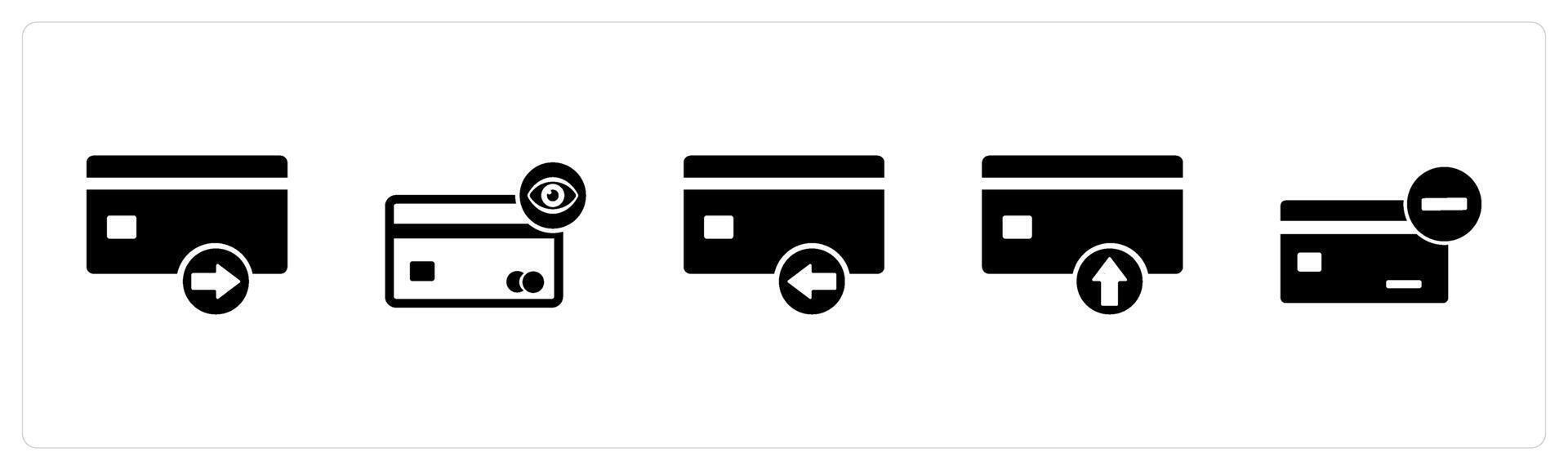 A set of 5 Business icon as send card, view card, received card vector