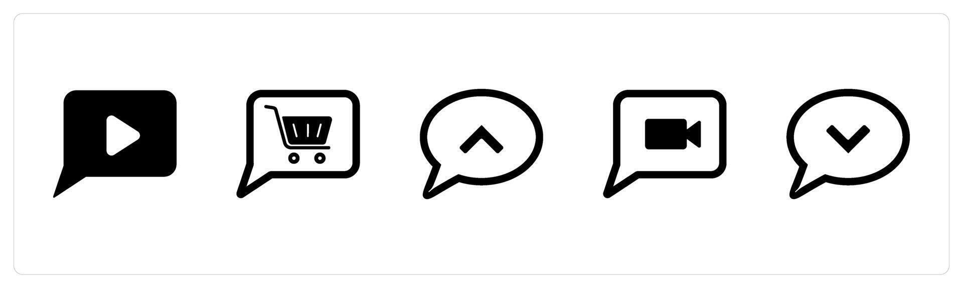 A set of 5 Business icon as message, store address, message vector