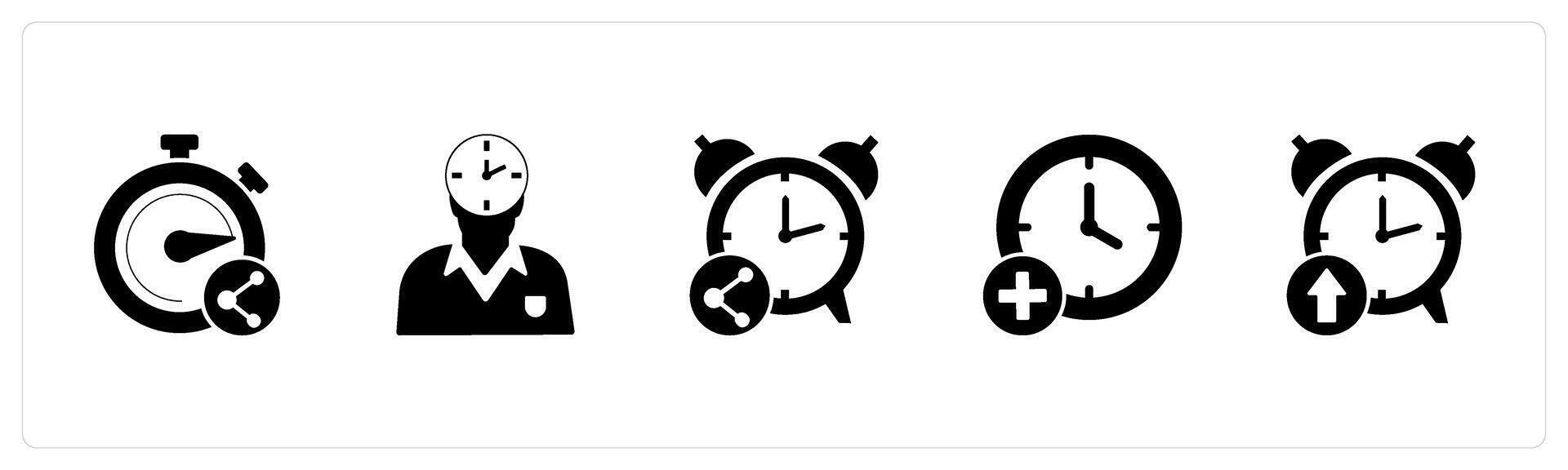A set of 5 business icons as share time, time management, share time vector