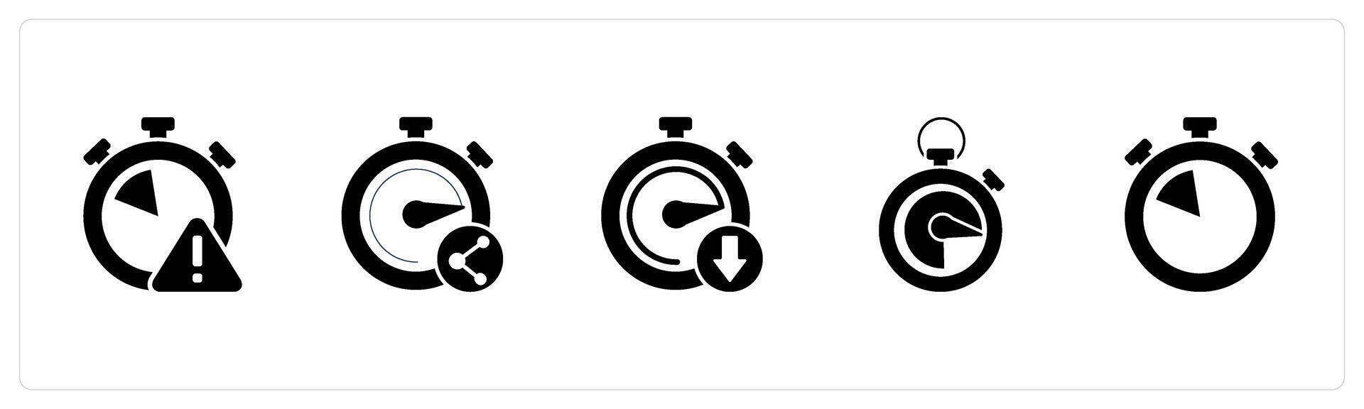 A set of 5 business icons as time maintenance, share time, down time vector