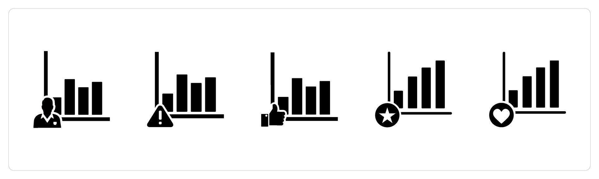 A set of 5 business icons as graph owner, graph maintenance, like graph vector