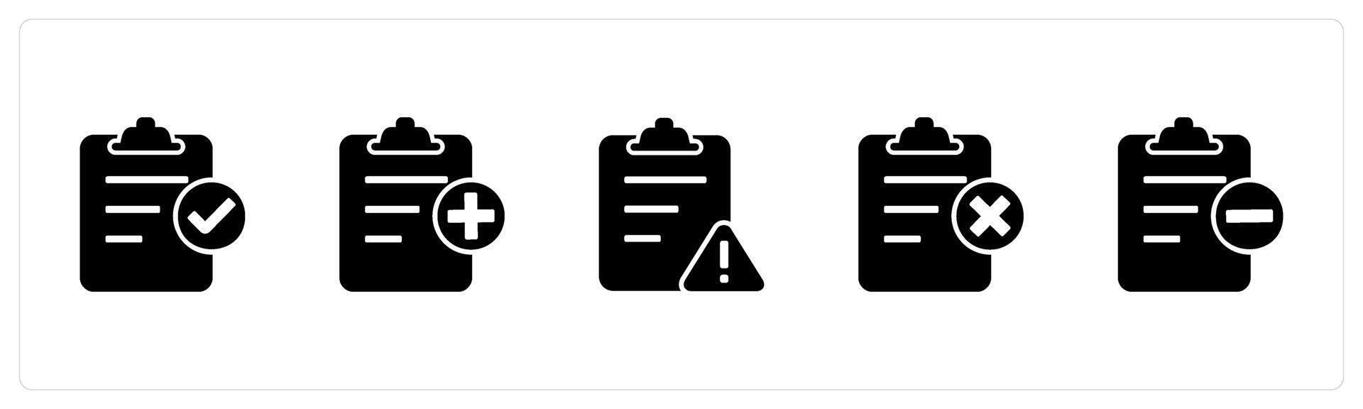 A set of 5 Document icons as approve page, create page, page maintenance vector