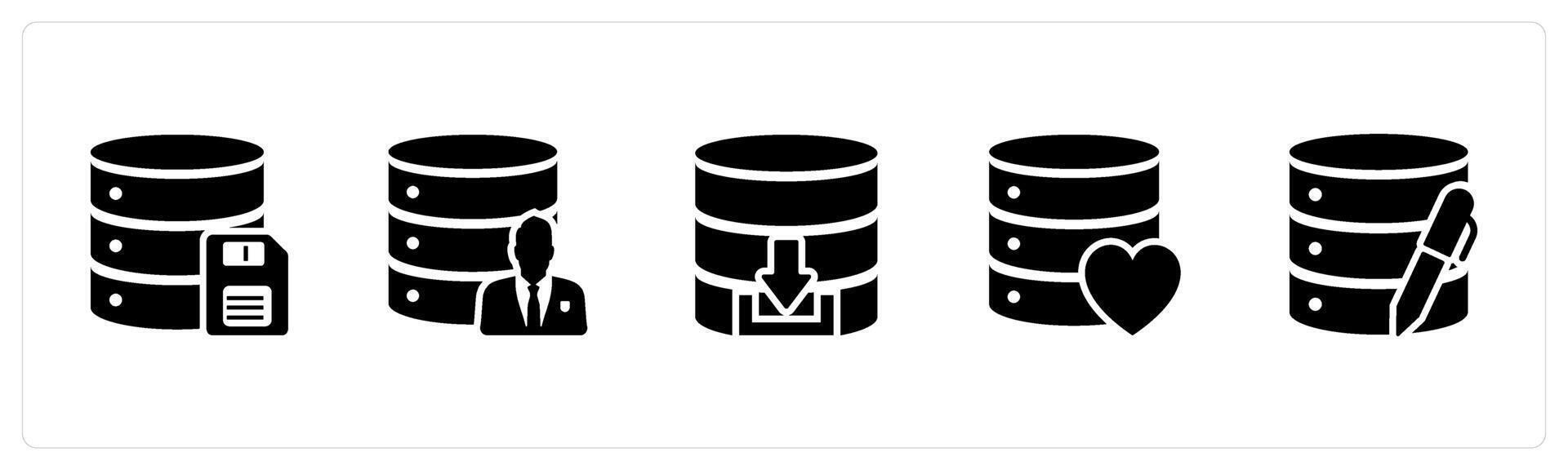A set of 5 Internet icons as finance server, server maintenance, global business vector