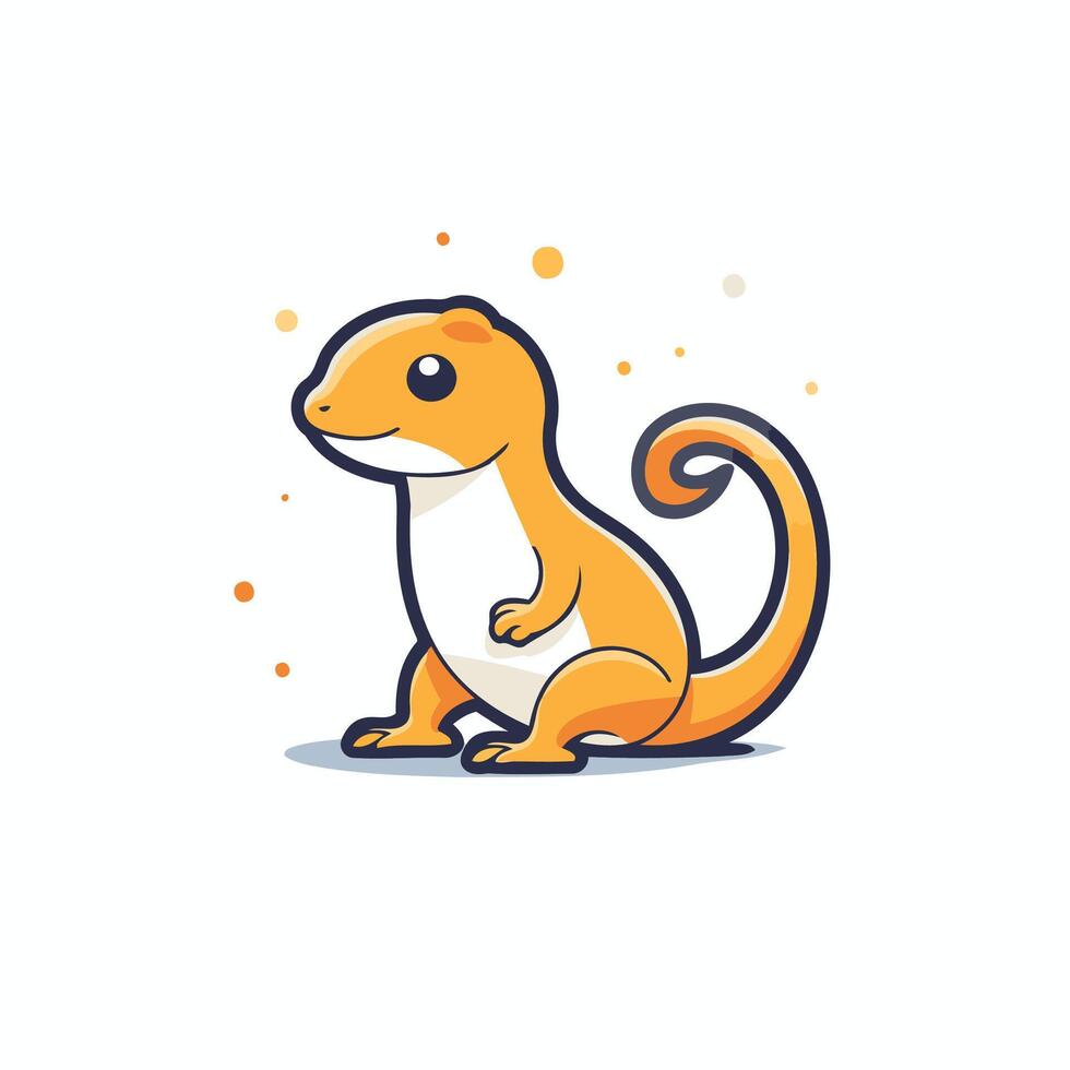 A cartoon lizard with orange and white spots vector