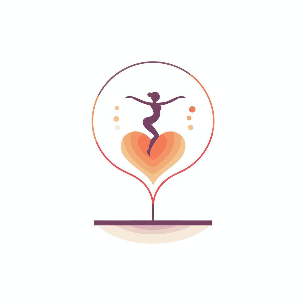 A woman is dancing in a heart shape vector