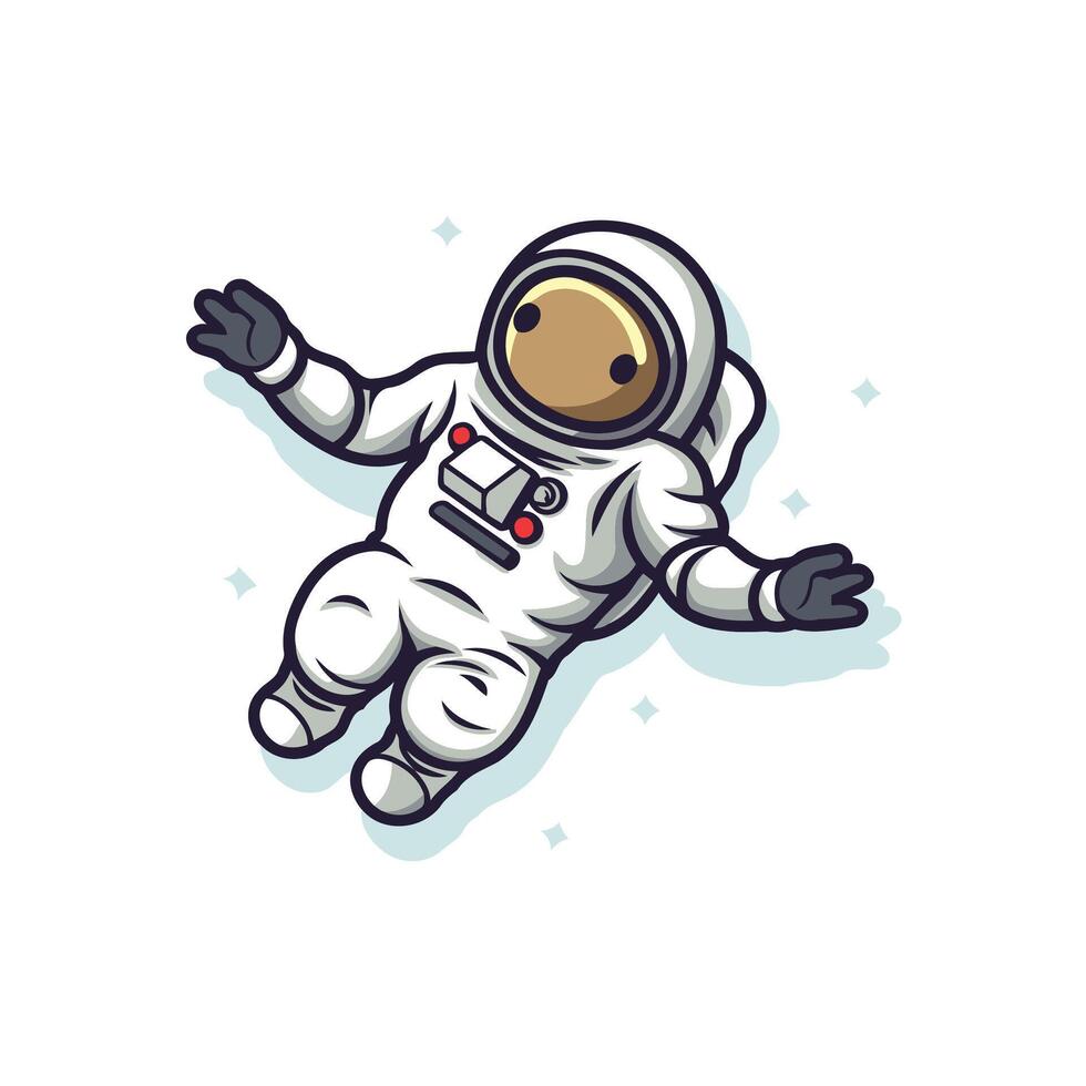Astronaut floating in space illustration vector