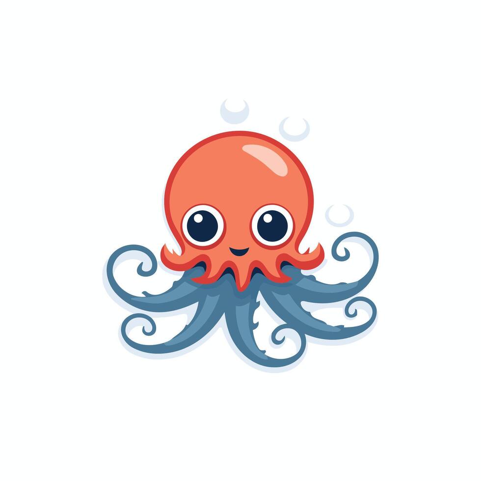 An octopus with big eyes and a big nose vector