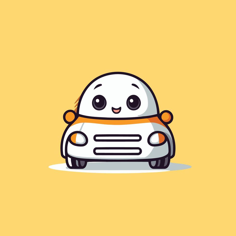 A cartoon car with a smile on its face vector