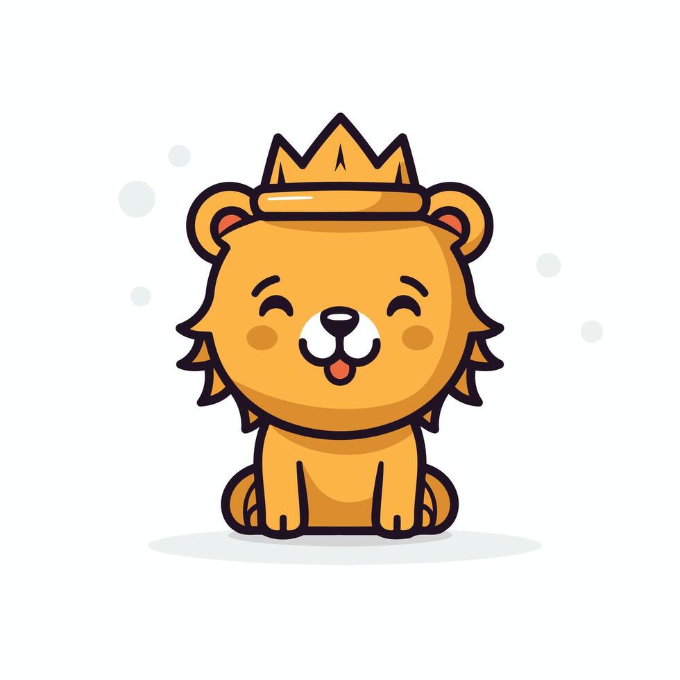 A cartoon lion wearing a crown vector