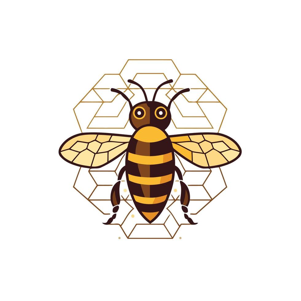 Bee logo design illustration vector