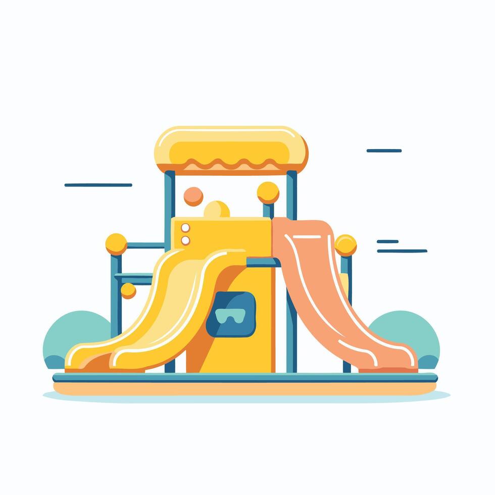 A colorful playground with a slide and a slide vector