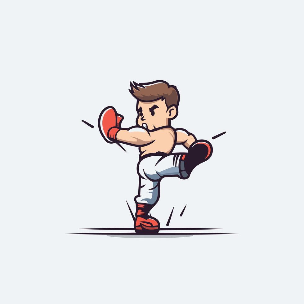A cartoon character kicking a kick vector