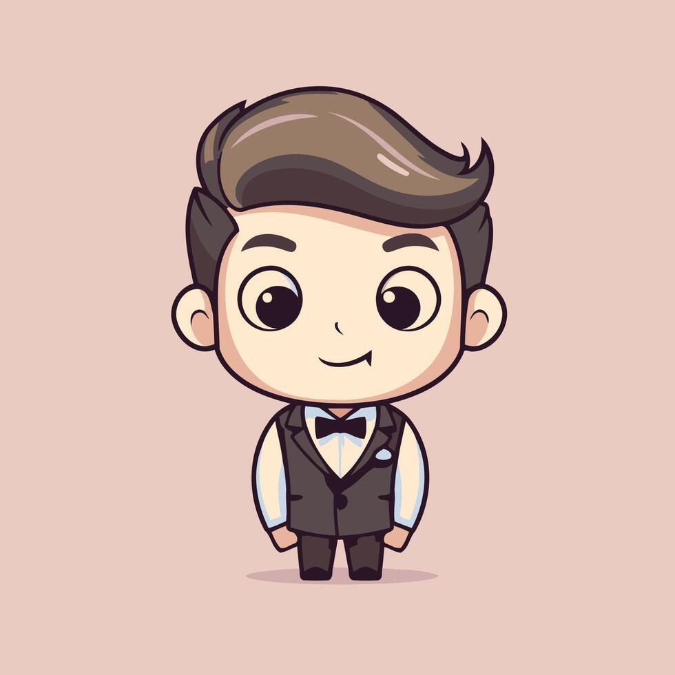 A cartoon character of a man in a tuxedo vector