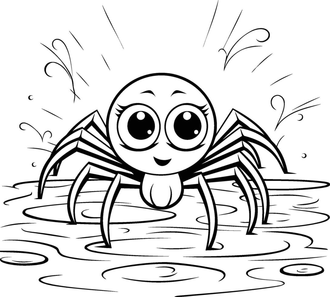Spider coloring pages for kids vector