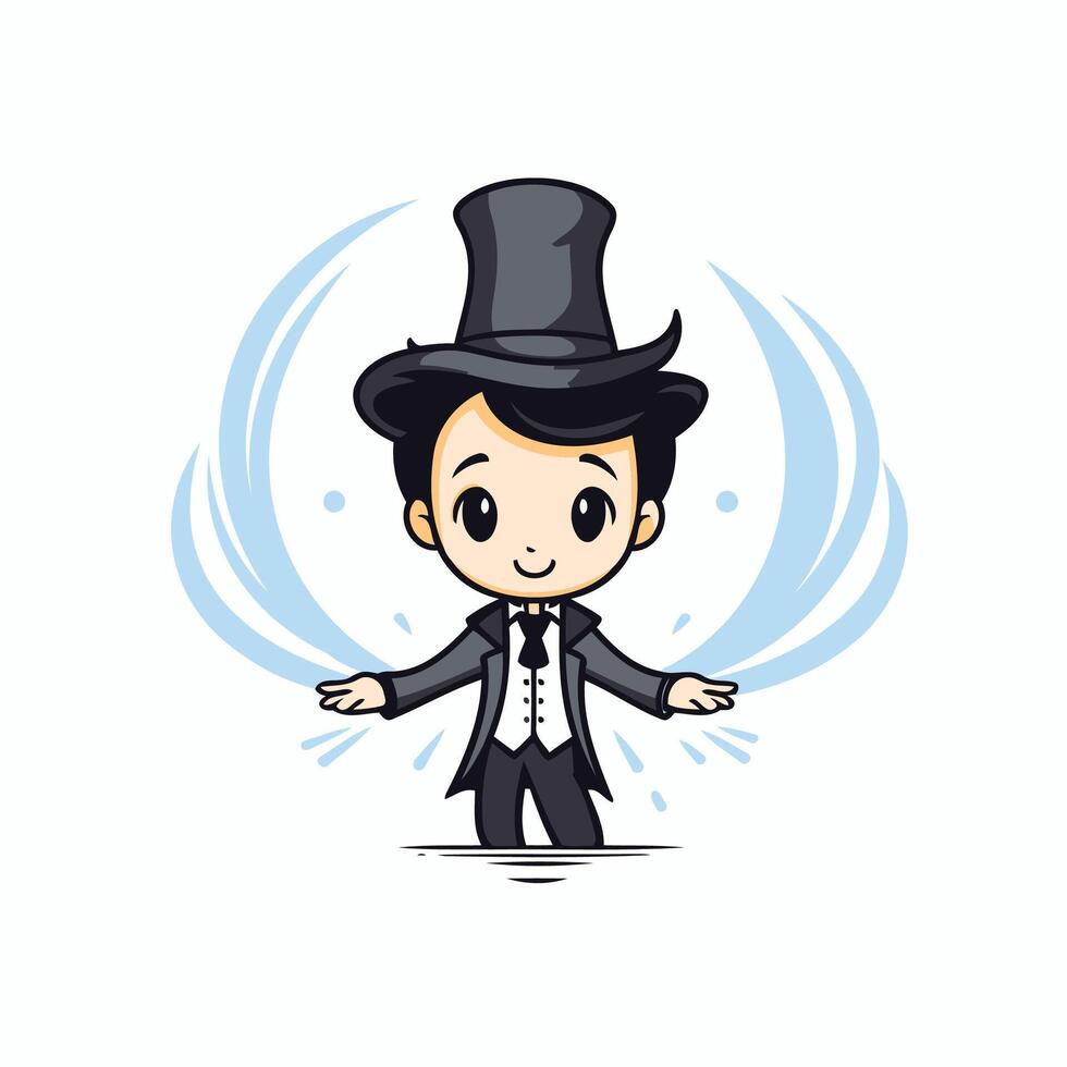A cartoon man in a top hat and suit vector