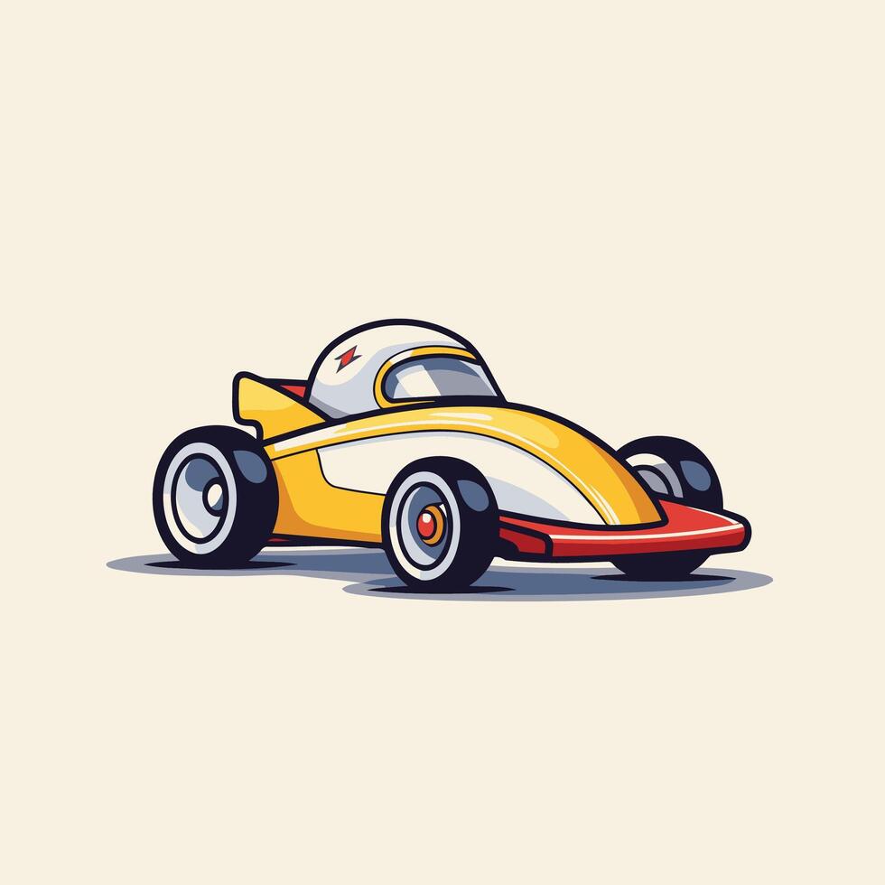 A cartoon race car on a white background vector