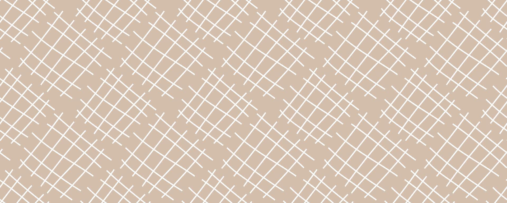 Neutrals color art abstract seamless pattern. Beige endless lattice print background. Trendy neutral colors aesthetic linear doodle grid. Muted light brown texture for packing, fabric, branding. Eps vector