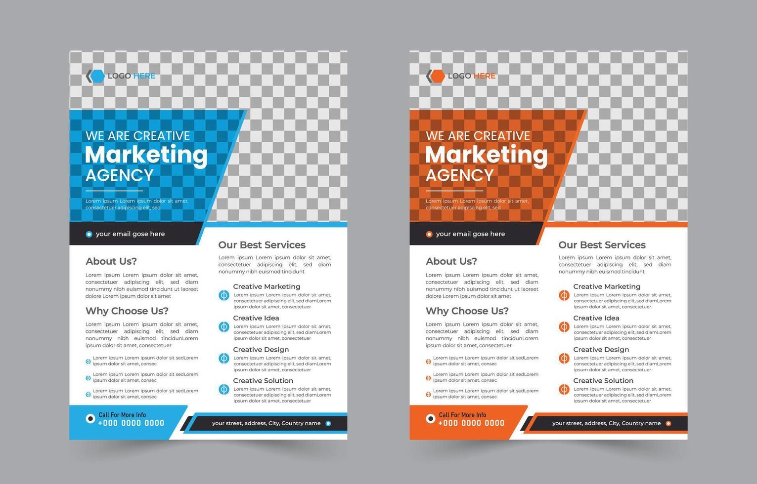Professional business flyer template design, creative marketing flyer and brochure design vector