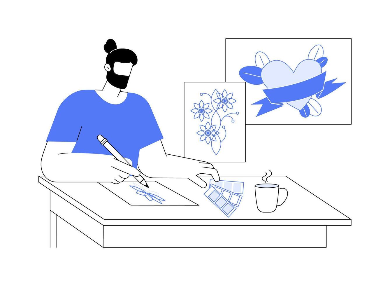 Sketching isolated cartoon illustrations. vector