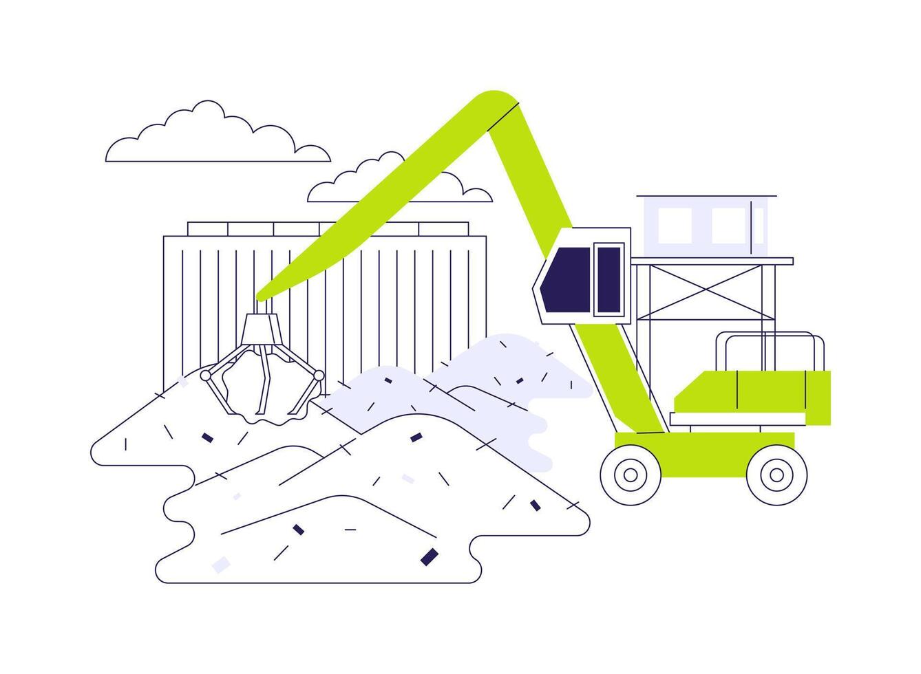 Loading waste abstract concept illustration. vector