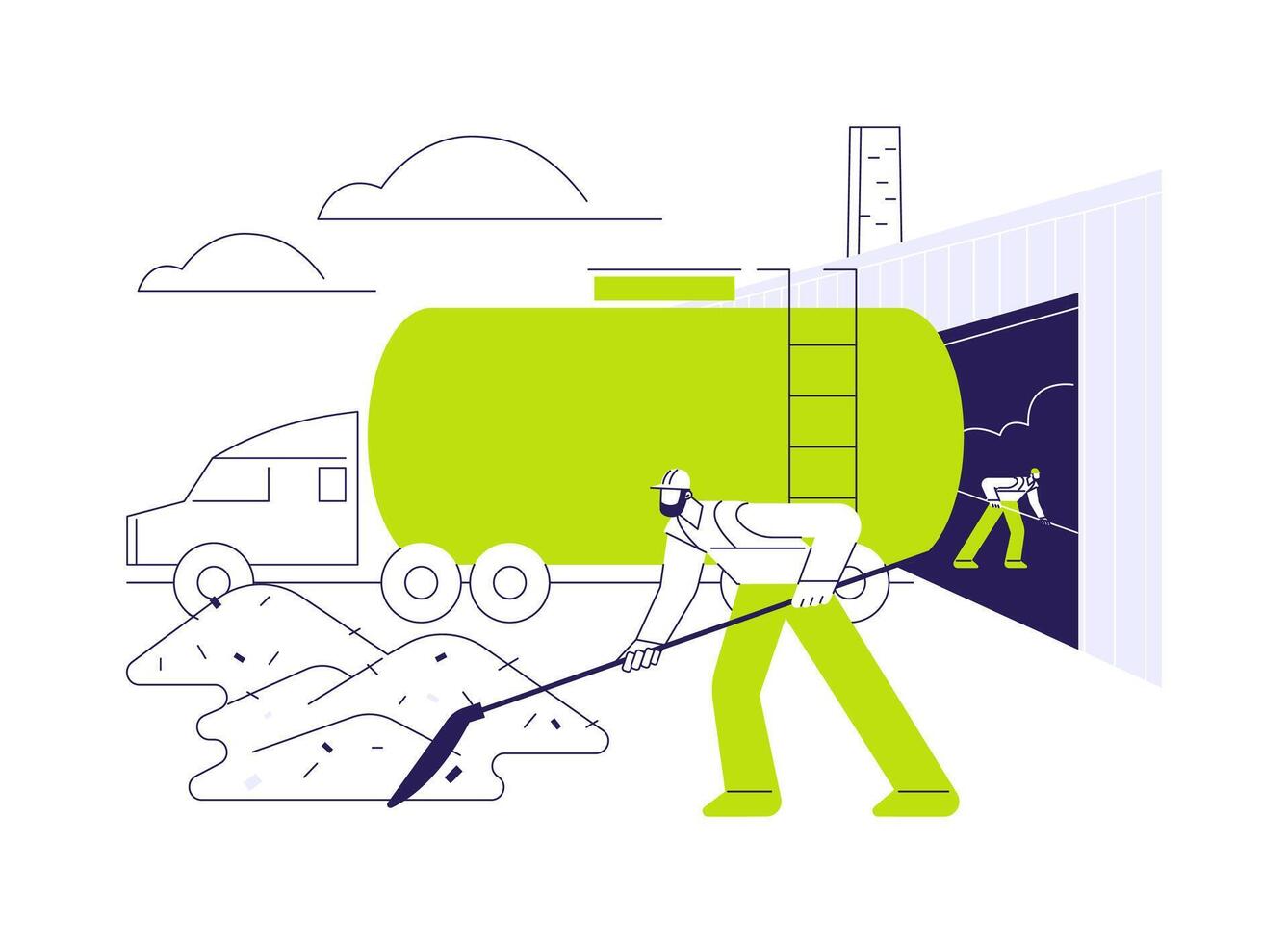 Waste transportation abstract concept illustration. vector
