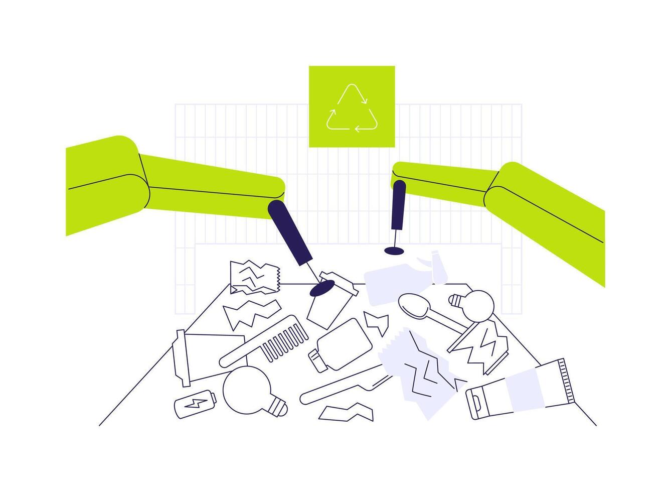 Robotic picking abstract concept illustration. vector