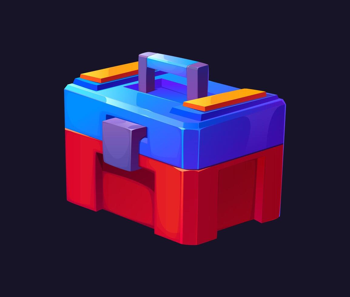 Cartoon futuristic sci fi game toolbox space chest vector