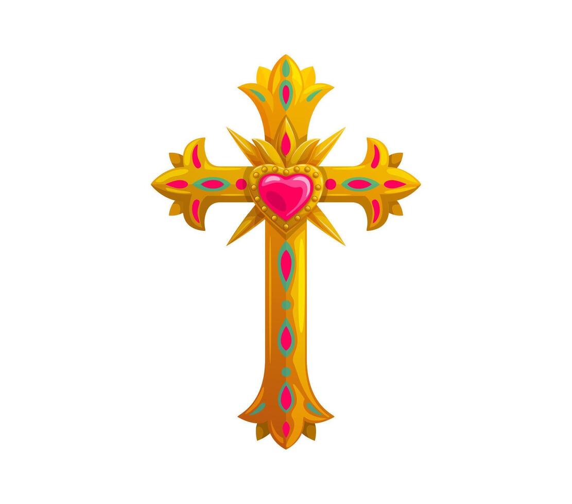 Mexican day of the dead dia de los muertos cross vector