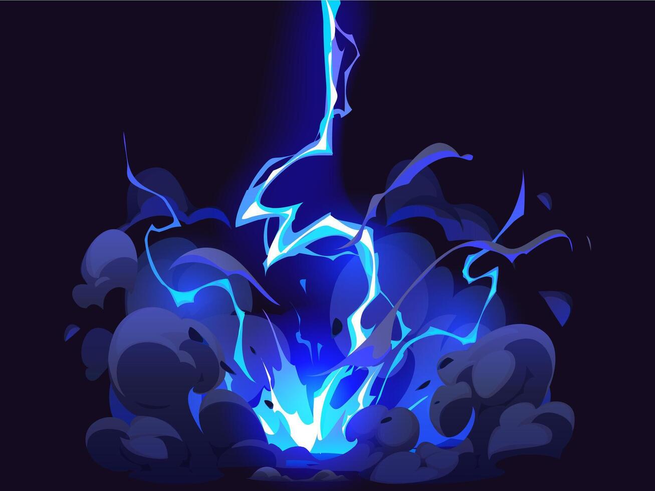 Cartoon electric thunder bolt effect, lightning vector