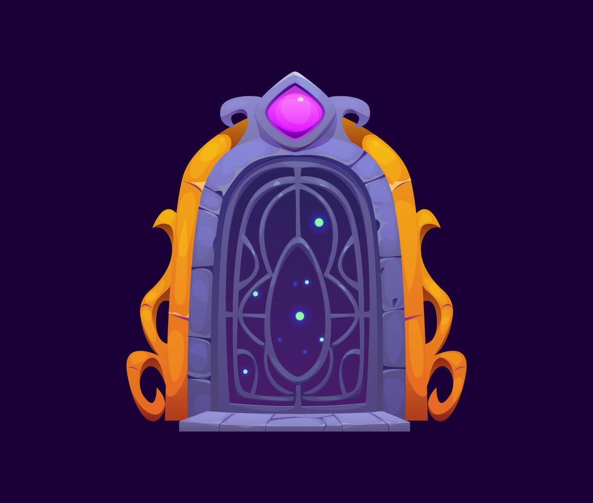 Magic door or fantasy portal gate for game asset vector