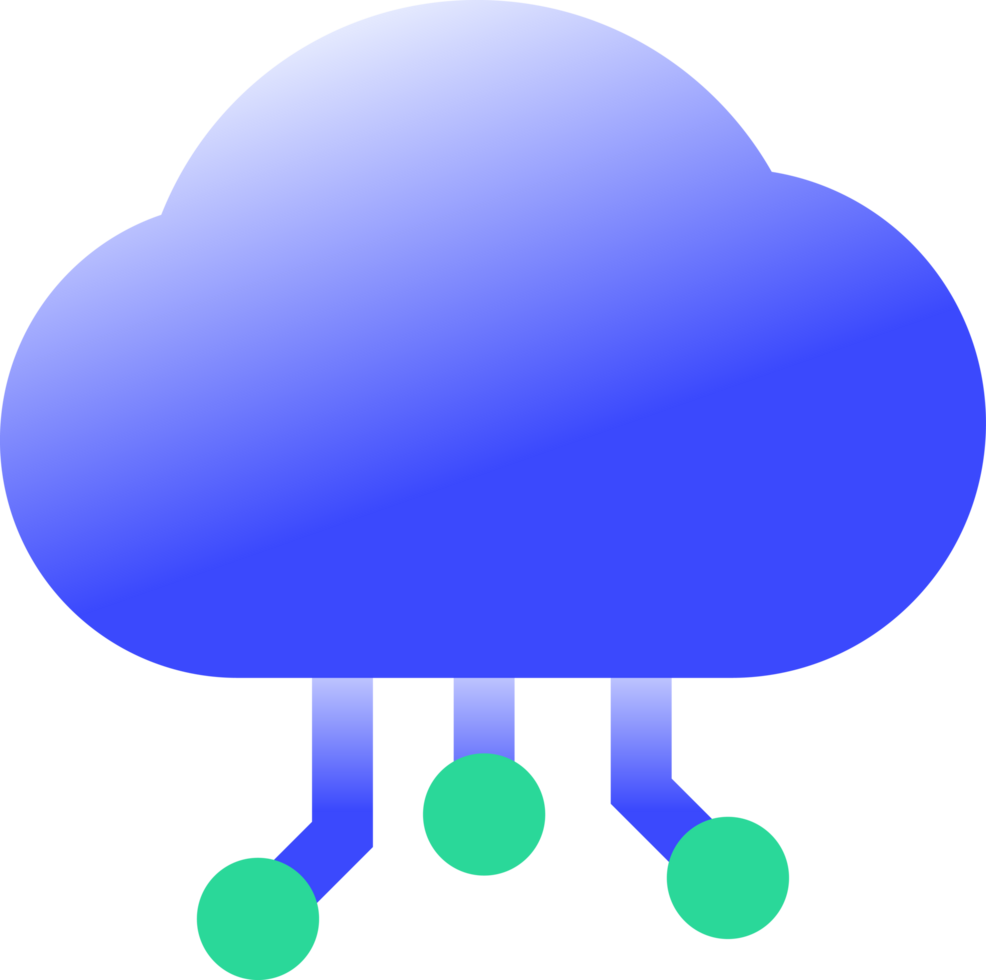 Cloud Semiconductor Ai Chipset icons Blue color png
