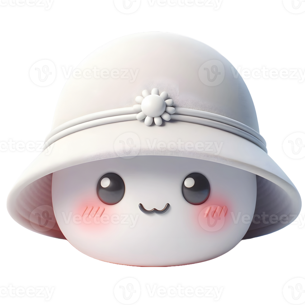 3d moon cute face png