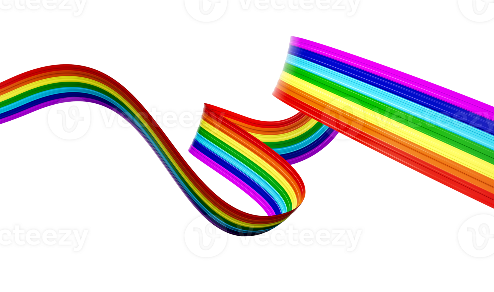 3d Flag Of Rainbow 3d Wavy Shiny Rainbow Ribbon 3d Illustration png