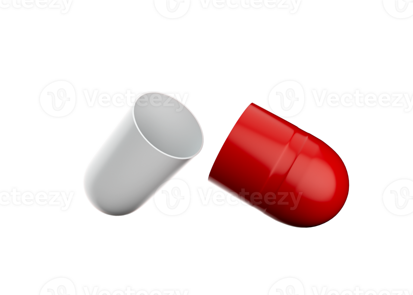 3d Red And White Open Pharmaceutical Antibiotic Capsule, 3d Illustration png