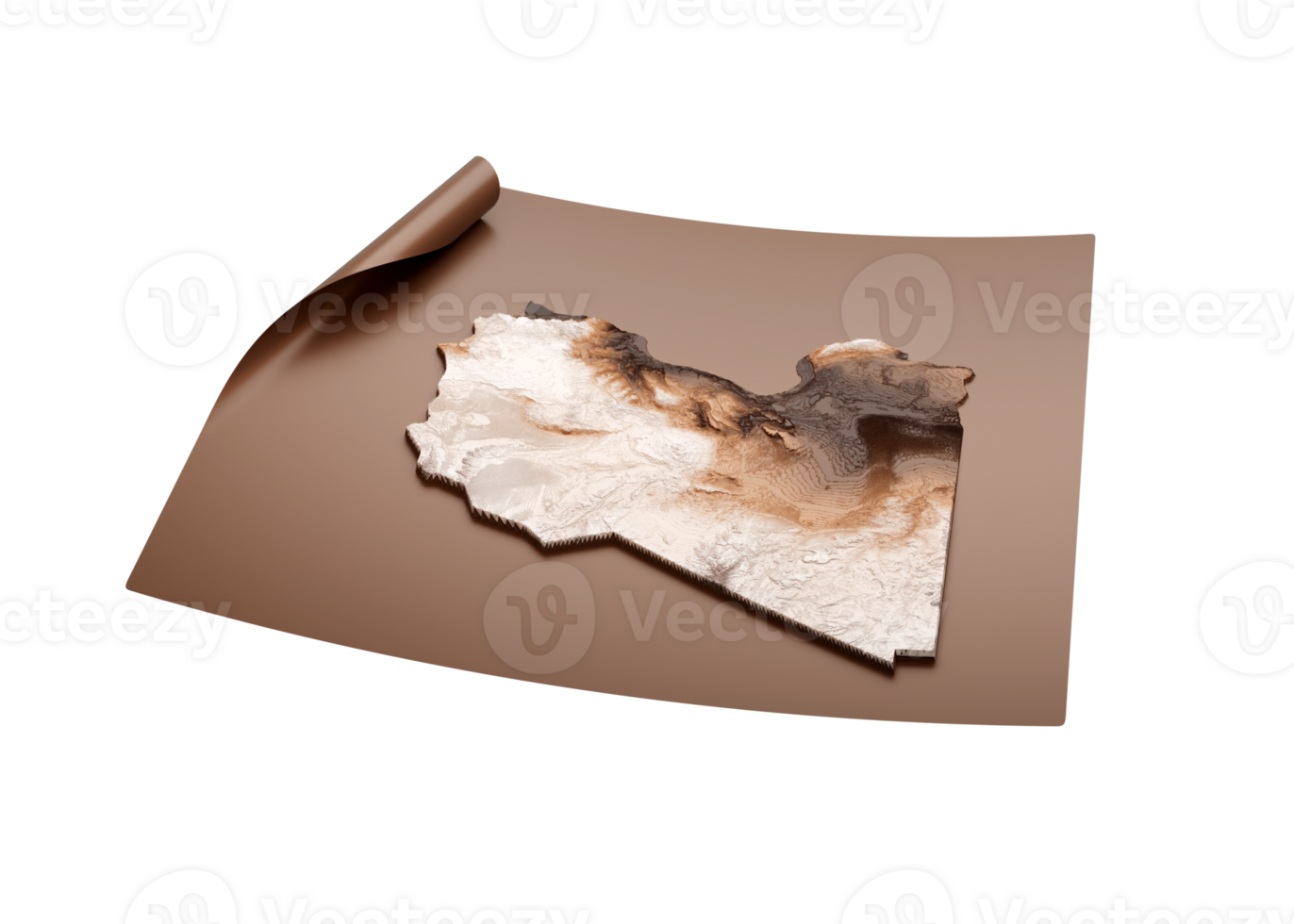 A brown paper with a map of the country png
