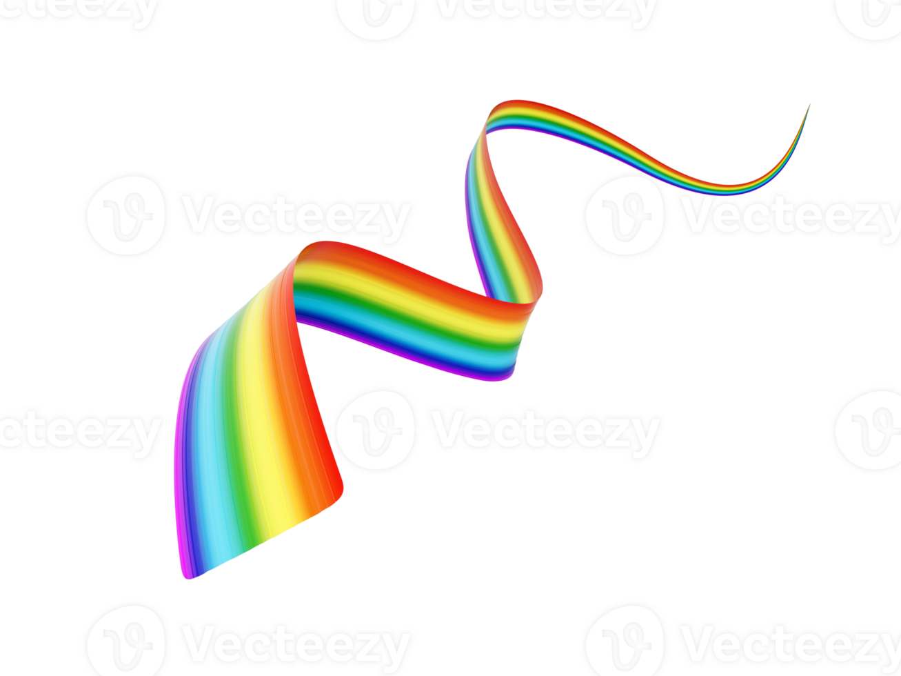 3d Flag Of Rainbow 3d Wavy Shiny Rainbow Ribbon 3d Illustration png